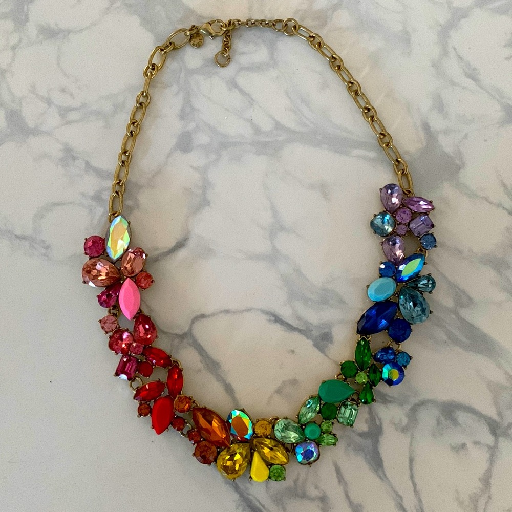 J Crew Rainbow Statement Necklace